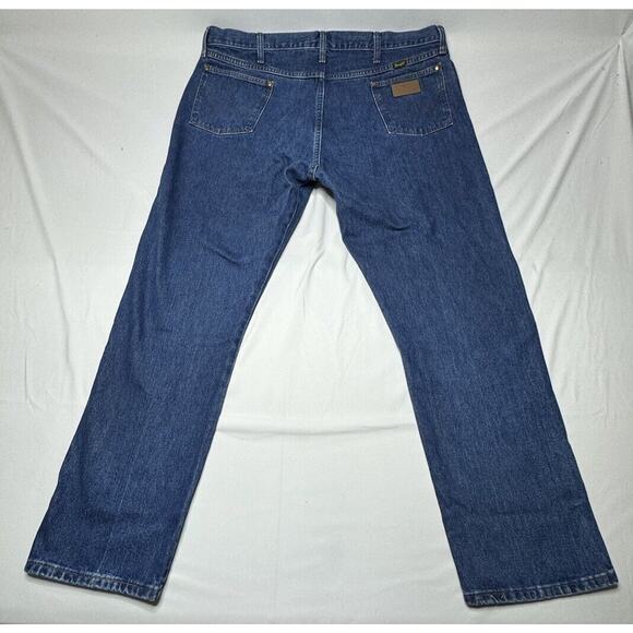 Wrangler 13MWZGK Men's Regular Fit Straight Leg Blue Jeans - Size 43x32 - Picture 2 of 6